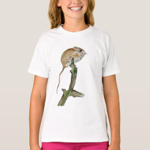 Realistische Aquarellmaus in einem Baum T-Shirt