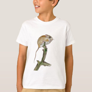 Realistische Aquarellmaus in einem Baum T-Shirt