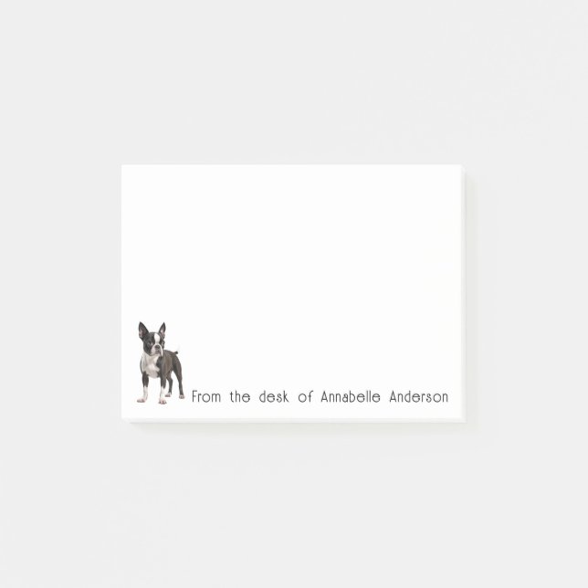Realistische Boston Terrier Personalize Notes Post-it Klebezettel (Vorderseite)