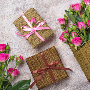Realistische Burlap Textur einfache rustikale Lich Geschenkpapier Set