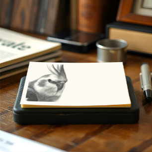 Realistische Cockatiel Portrait Bird Illustration Post-it Klebezettel