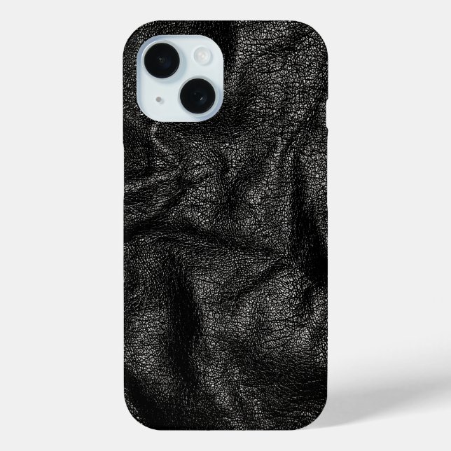 Realistische Coole Schwarze Ledertextur Case-Mate iPhone Hülle (Rückseite)