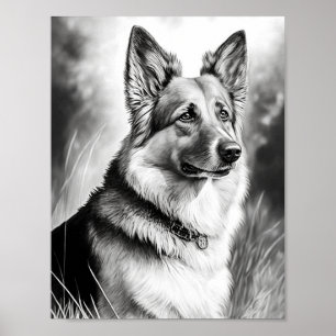 Realistische Dog-Erwachsenenfärbung Poster