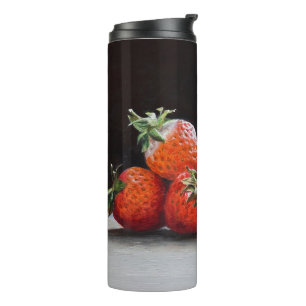 Realistische Erdbeeren Stillleben Ölgemälde Thermosbecher