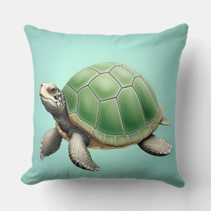 Realistische Grüne Schildkröte Kissen