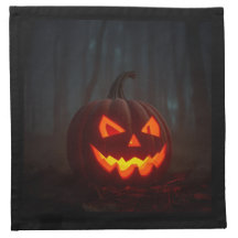 Realistische Halloween-Kürbis-Glow-Serviette