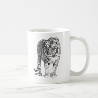 Realistische Hand gezeichneter bengalischer Tiger Tasse