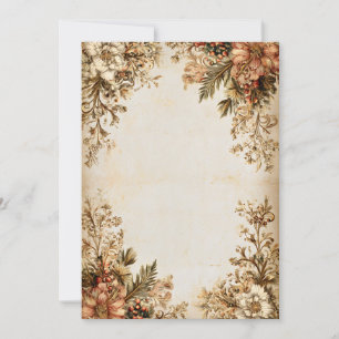 Realistische Holly-Zweigniederlassung auf Cream    Einladung