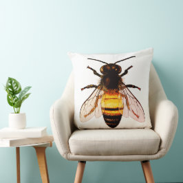 Realistische Honey Bee Art Illustration Kissen
