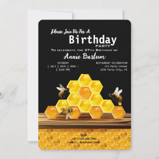 Realistische Honigbiene & Honeycomb Einladung zum 