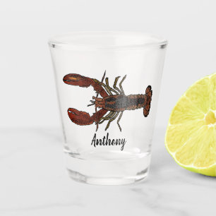 Realistische Hummer-Illustration Personalisiert Schnapsglas