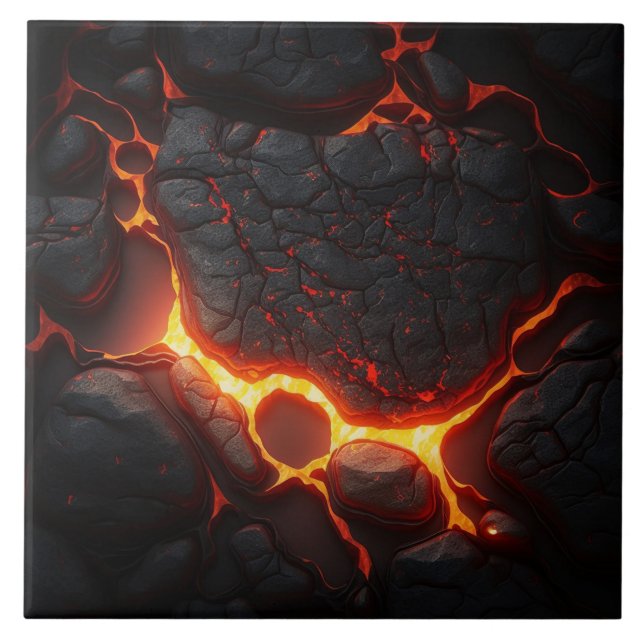 Realistische Lava Stone Keramik Tile Fire Lava Fliese (Vorderseite)