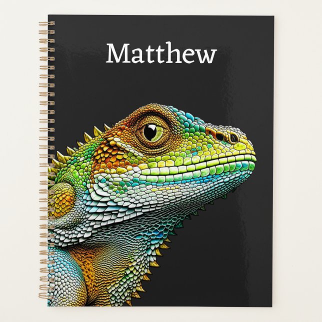 Realistische Lizard Iguana Personalisiert Planer (Vorderseite)