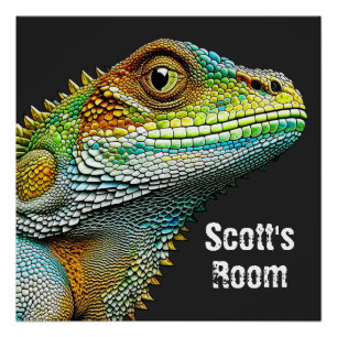 Realistische Lizard Iguana Personalisiert Poster