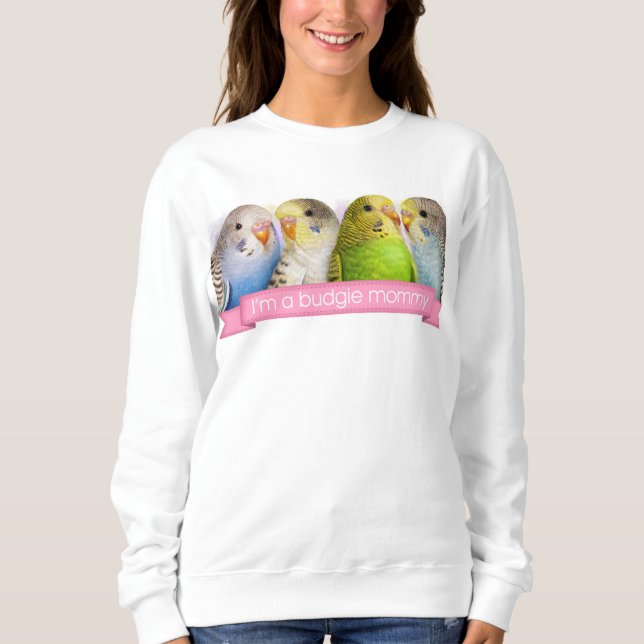 Realistische Malerei der Budgerigars Sweatshirt (Vorderseite)
