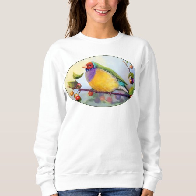Realistische Malerei Gouldian Finks Sweatshirt (Vorderseite)