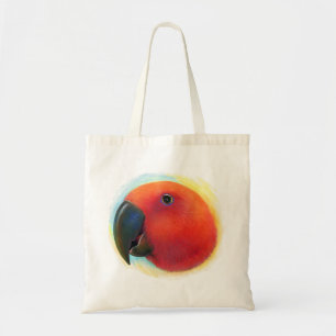 Realistische Malerei roten eclectus Papageien Tragetasche