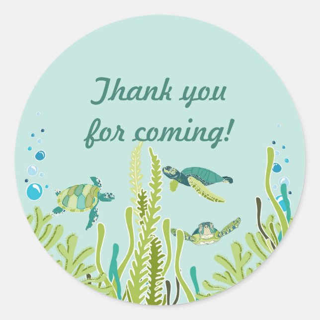 Realistische Meeresschildkröten Gefallen an der Pa Runder Aufkleber (Vorderseite)