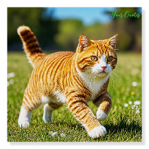 Realistische orange getigerte Katze auf einer sonn