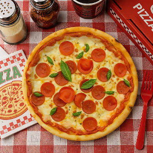 Realistische Pepperoni-Pizza Pappteller
