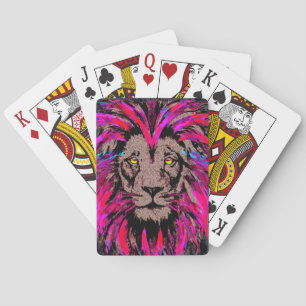 Realistische Pink Lion Playing Cards - Große Katze Spielkarten