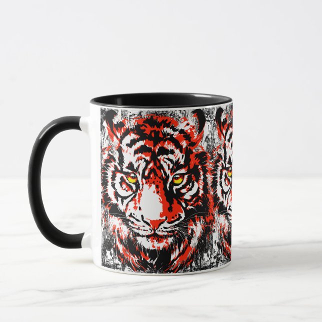 Realistische Red Tiger Tasse - Tiger Coffee Cup (Links)