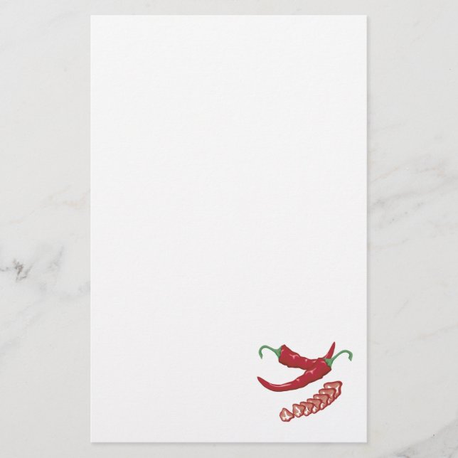 realistische Rot-Hot-Chili-Paprikaschoten Grafikde Briefpapier (Vorderseite)