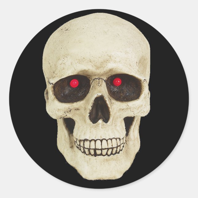Realistische Skull-Sticker Runder Aufkleber (Vorderseite)