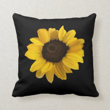 Realistische Sonnenblume auf schwarzem Hintergrund