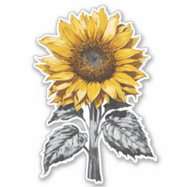 Realistische Sonnenblumen-Illustration Aufkleber