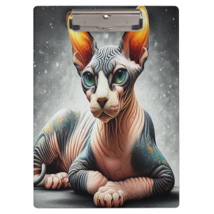 Realistische Sphynx-Katze, Sphynx-Haarlose-Katze L Klemmbrett