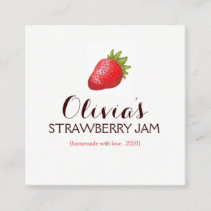 Realistische Strawberry Bakery Business Card Quadratische Visitenkarte
