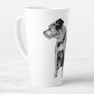 Realistische Terrier Mix-Sitting Portrait-Tasse Milchtasse