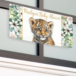 Realistische Tiger Cub Gender Neutral Baby Dusche Banner