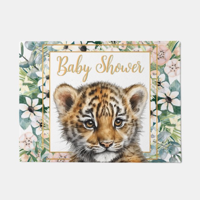 Realistische Tiger Cub Gender Neutral Baby Dusche Fußmatte (Vorderseite)