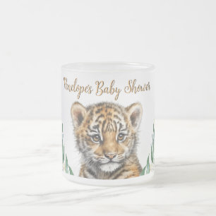 Realistische Tiger Cub Gender Neutral Baby Dusche Mattglastasse
