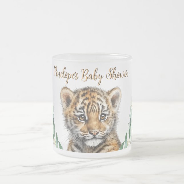 Realistische Tiger Cub Gender Neutral Baby Dusche Mattglastasse (Mittel)