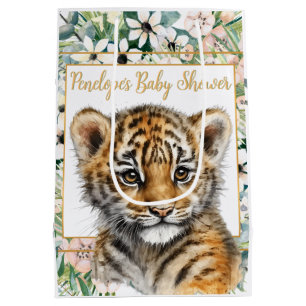 Realistische Tiger Cub Gender Neutral Baby Dusche Mittlere Geschenktüte