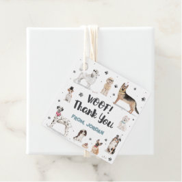 Realistische Watercolor Hunde Geburtstagsparty Dan Geschenkanhänger