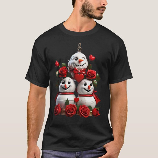 Realistische Weihnachtsglocken .Festliche Rote Ros T-Shirt (Vorderseite)