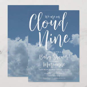 Realistische Wolken Cloud Nine Baby Shower   Einladung