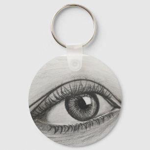 Realistischer Augen-Bleistift-Skizzen-Schlüsselanh Schlüsselanhänger