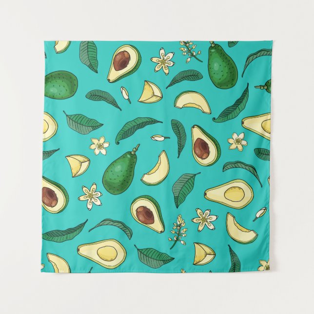 Realistischer Avocado Wandteppich (Vorderseite)