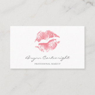 Realistischer Blush Pink Kiss Print Lips Makeup Visitenkarte