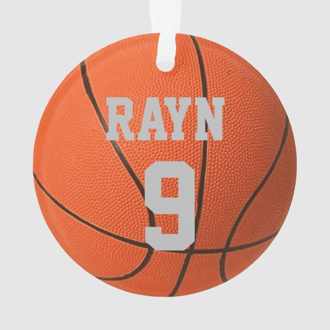 Realistischer cooler Basketball-Individuelle Name  Ornament (Rückseite)