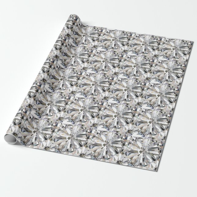 Realistischer Diamant: 3D-Nah-Up Geschenkpapier (Ungerollt)