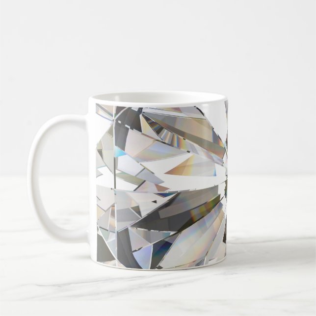 Realistischer Diamant: 3D-Nah-Up Kaffeetasse (Links)