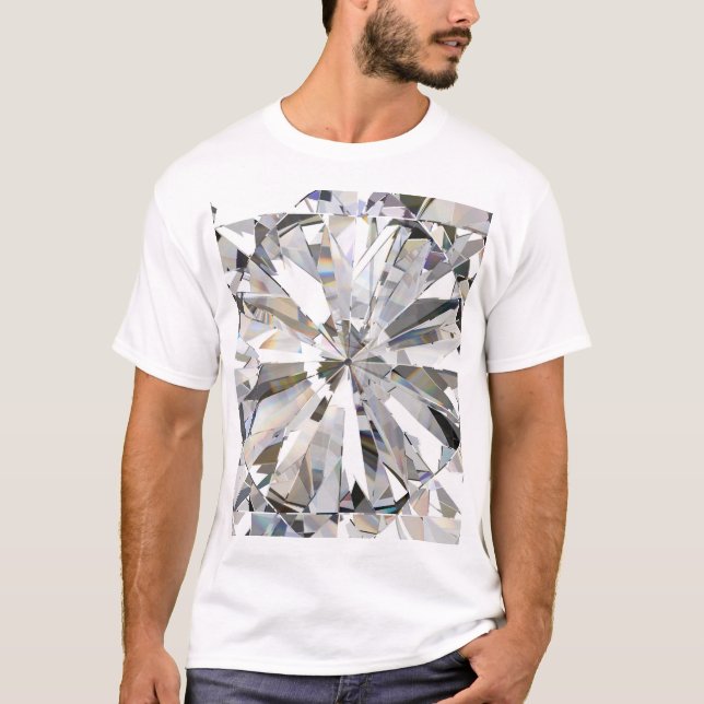 Realistischer Diamant: 3D-Nah-Up T-Shirt (Vorderseite)