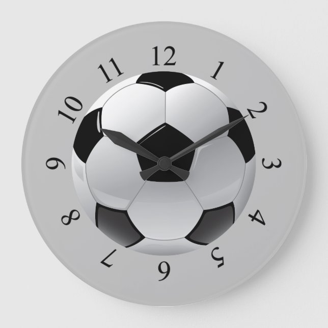 Realistischer Fußballball Große Wanduhr (Vorderseite)