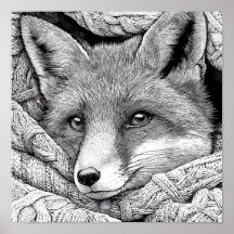 Realistischer gestrickter Weihnachtsstrumpf Fuchs